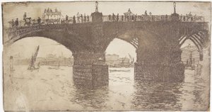 Bajo el Puente de Vauxhall, 1893 de Joseph Pennell